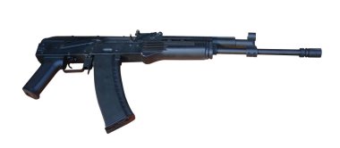 Silah saldırı tüfeği izole. Beyaz arka plan üzerinde izole otomatik silah silah. Kırpma yolu ile