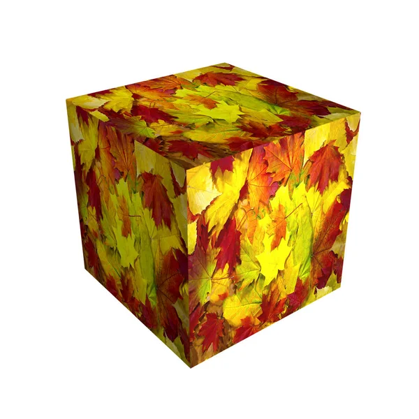 abstraction 3d in the form of a hepmetric cube figure isolated on a white background