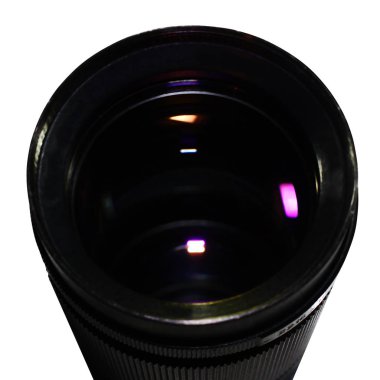 Lens kamera beyaz arka planda izole, yakın çekim için