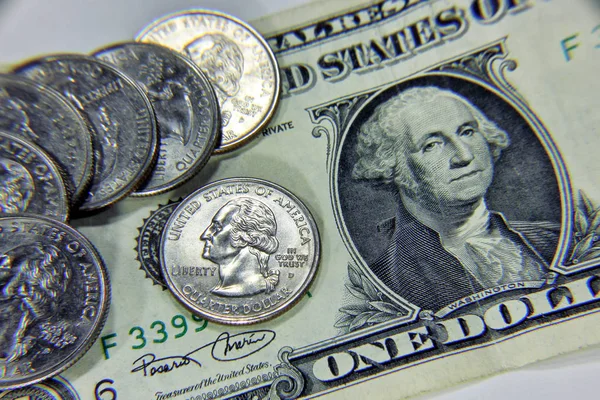 Bir doları bölümünün yakın çekim. Yakın çekim kavramı. Bize para birimi