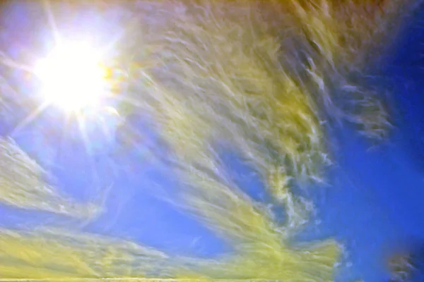 Raios Sol Abstração Sol Nascente Que Aquece Atmosfera Dissolvem Espaço — Fotografia de Stock