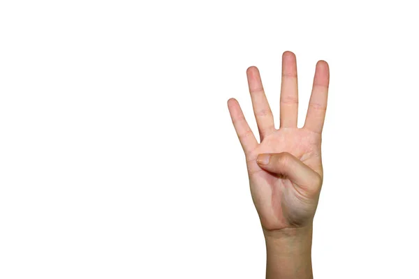 Isolated White Background Gestures Hands Person Who Shows Fingers — Stock Photo, Image