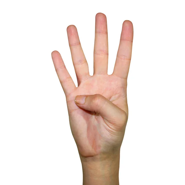 Izolované Bílém Pozadí Gesta Rukou Člověk Který Ukazuje Prsty — Stock fotografie