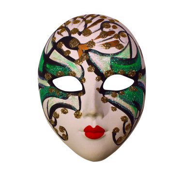 Maske teatral beyaz arka plan, sanat kültürü ve eğlence üzerinde izole