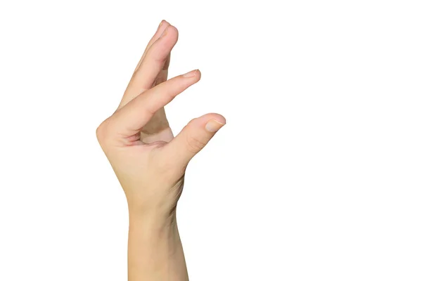 Izolované Bílém Pozadí Gesta Rukou Člověk Který Ukazuje Prsty — Stock fotografie