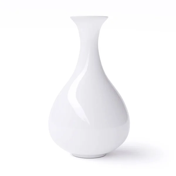 Beyaz arka plan üzerinde izole boş beyaz vazo. 3D görüntü