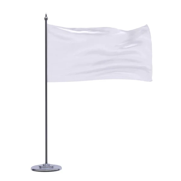 Prázdné Tabulky Bílá Vlajka Izolovaných Bílém Pozadí Obrázek — Stock fotografie