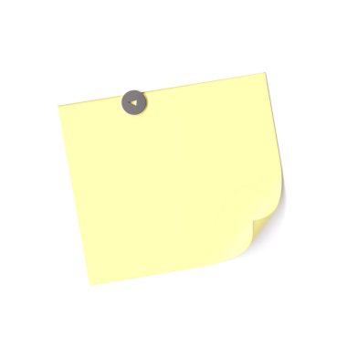 Beyaz arka plan üzerinde izole boş Not. 3D görüntü