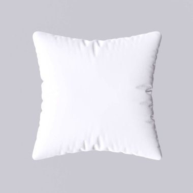 Beyaz yastık üzerinde gri arka plan izole. 3D görüntü