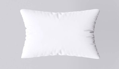Beyaz yastık üzerinde gri arka plan izole. 3D görüntü