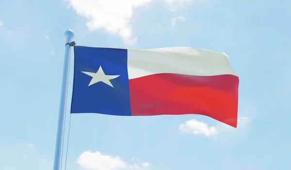 Bandiera Texas Usa Sventola Contro Cielo Blu Immagine — Foto Stock