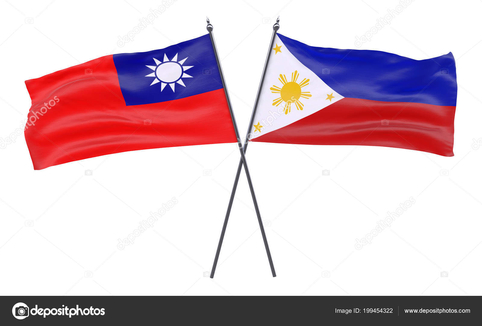 Taiwan Philippines Two Crossed Flags Isolated White Background Image Stock Photo By C Alexandra Strekoza 199454322