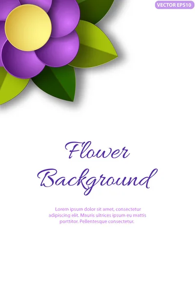 Banner Con Flor Para Invitación Tarjeta Felicitación Ilustración Vectorial — Archivo Imágenes Vectoriales