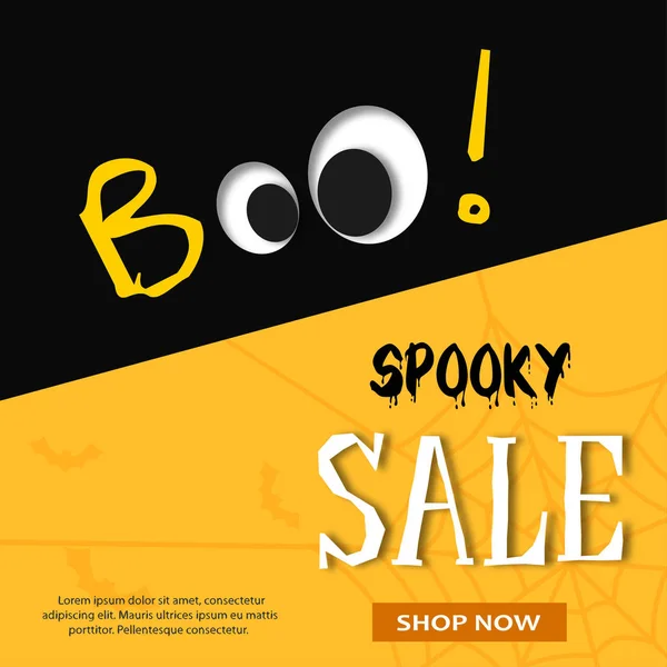 Cadılar Bayramı satışı büyük başlığı. Vektör çizim