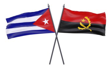 Havana ve Angola, iki beyaz arka plan üzerinde izole bayrakları geçti