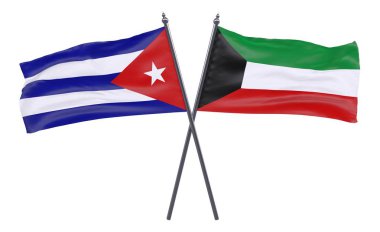 Havana ve Kuveyt, iki beyaz arka plan üzerinde izole bayrakları geçti