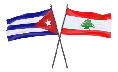 Havana ve Lübnan, iki beyaz arka plan üzerinde izole bayrakları geçti