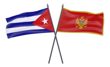 Havana ve Karadağ, iki beyaz arka plan üzerinde izole bayrakları geçti