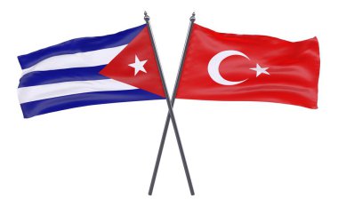 Havana ve Türkiye, iki beyaz arka plan üzerinde izole bayrakları geçti