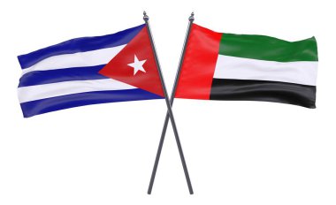 Havana ve BAE, iki beyaz arka plan üzerinde izole bayrakları geçti