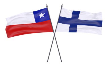 Şili ve Finlandiya, iki beyaz arka plan üzerinde izole bayrakları geçti
