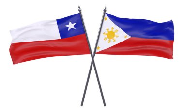 Şili ve Türkiye, iki beyaz arka plan üzerinde izole bayrakları geçti