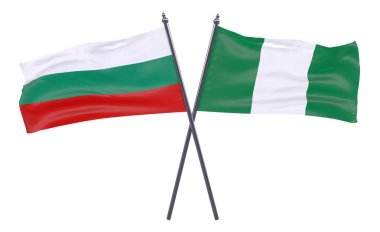 Bulgaristan ve Türkiye, iki beyaz arka plan üzerinde izole bayrakları geçti