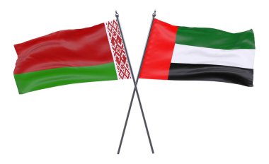 Beyaz Rusya ve Birleşik Arap Emirlikleri, iki beyaz arka plan üzerinde izole bayrakları geçti