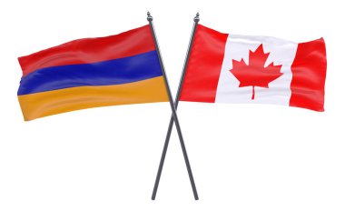 Ermenistan ve Türkiye, iki beyaz arka plan üzerinde izole bayrakları geçti