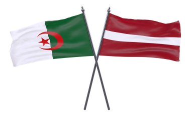 Cezayir ve Letonya, iki beyaz arka plan üzerinde izole bayrakları geçti