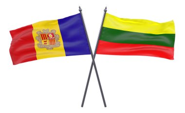 Andorra ve Litvanya, iki beyaz arka plan üzerinde izole bayrakları geçti