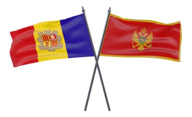 Andorra ve Karadağ, iki beyaz arka plan üzerinde izole bayrakları geçti