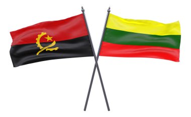 Angola ve Litvanya, iki beyaz arka plan üzerinde izole bayrakları geçti