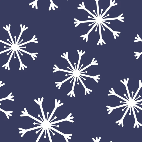 Naadloos Patroon Met Sneeuwvlokken Vectorillustratie — Stockvector