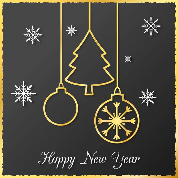 Mutlu yıllar tebrik kartı. Vektör illüstrasyonu