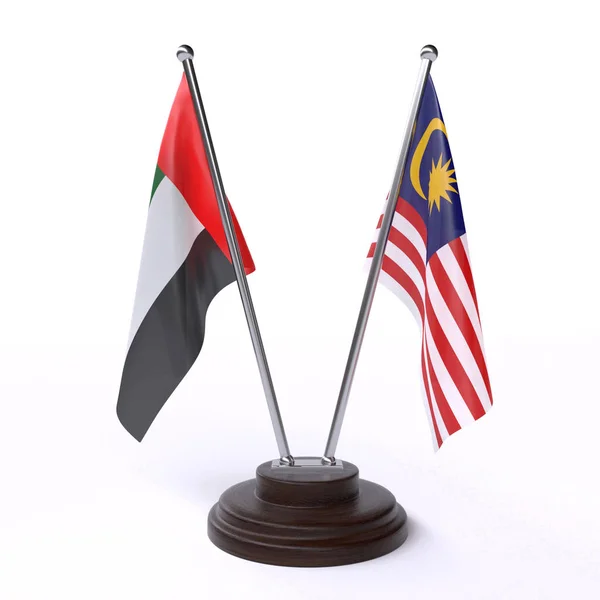 Spojené Arabské Emiráty Malajsie Dvě Tabulky Příznaky Izolované Bílém Pozadí — Stock fotografie