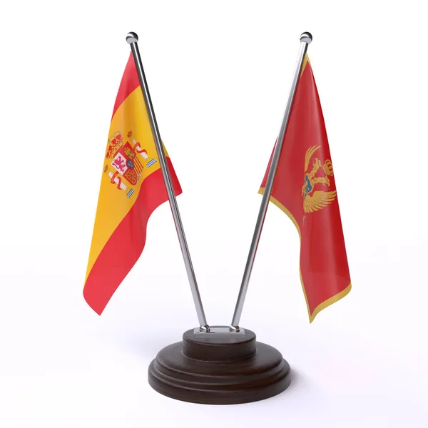 Španělsko Černá Hora Dvě Tabulky Příznaky Izolované Bílém Pozadí Obrázek — Stock fotografie