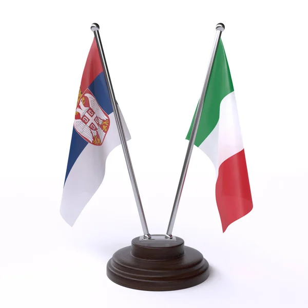 Srbska Itálie Dvě Tabulky Příznaky Izolované Bílém Pozadí Obrázek — Stock fotografie