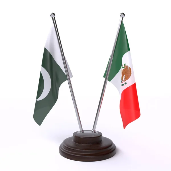 Pákistán Mexiko Dvě Tabulky Příznaky Izolované Bílém Pozadí Obrázek — Stock fotografie