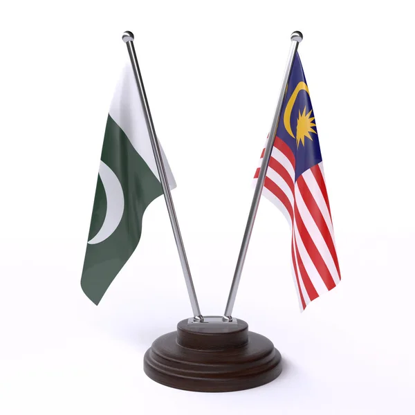 Pákistán Malajsie Dvě Tabulky Příznaky Izolované Bílém Pozadí Obrázek — Stock fotografie