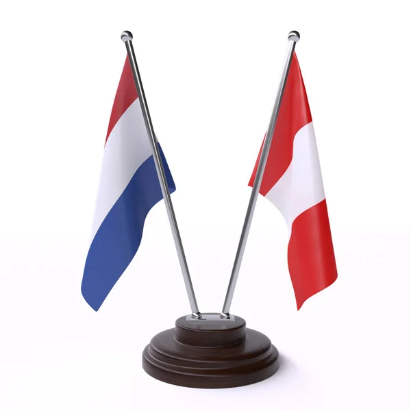 Κάτω Χώρες Και Περού Δύο Πίνακας Σημαιών Που Απομονώνονται Λευκό — Φωτογραφία Αρχείου