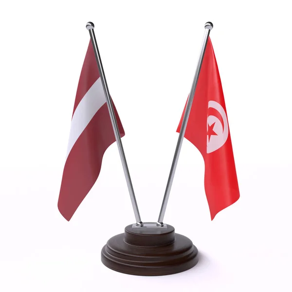 拉脱维亚和突尼斯 两个表标志隔离在白色背景 — 图库照片