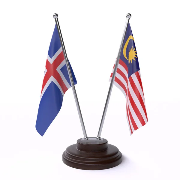 Island Malajsie Dvě Tabulky Příznaky Izolované Bílém Pozadí — Stock fotografie