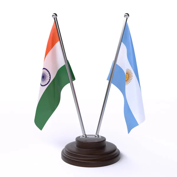 Indie Argentina Dvě Tabulky Příznaky Izolované Bílém Pozadí — Stock fotografie