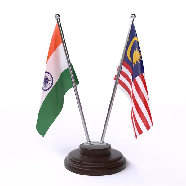 Indie Malajsie Dvě Tabulky Příznaky Izolované Bílém Pozadí — Stock fotografie