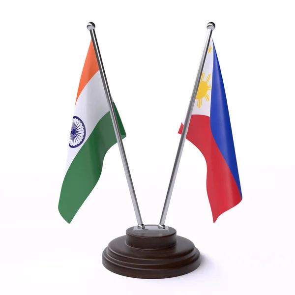 Indie Filipíny Dvě Tabulky Příznaky Izolované Bílém Pozadí — Stock fotografie