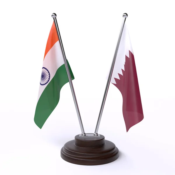 Indie Katar Dvě Tabulky Příznaky Izolované Bílém Pozadí — Stock fotografie