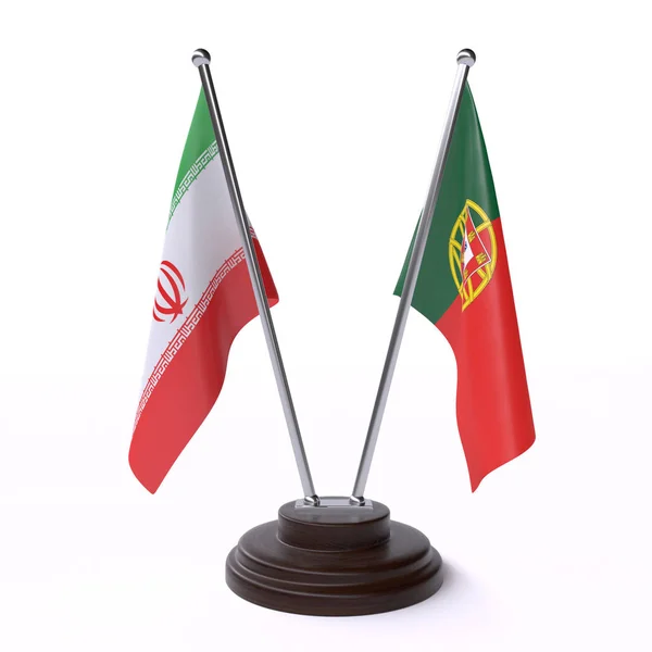 Írán Portu Dvě Tabulky Příznaky Izolované Bílém Pozadí — Stock fotografie