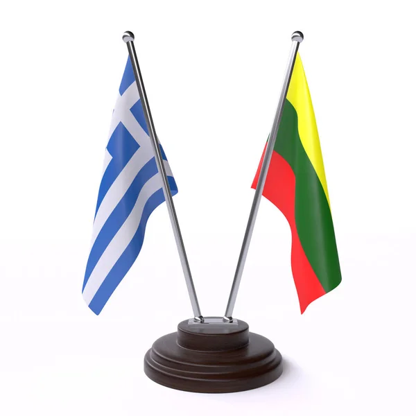 希腊和立陶宛 两个表标志隔离在白色背景 — 图库照片