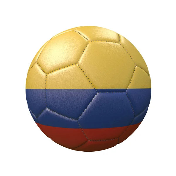Pelota Fútbol Colores Bandera Aislada Sobre Fondo Blanco Colombia Imagen — Foto de Stock